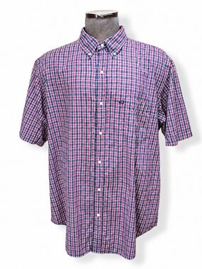 Vintage Ralph Lauren Jeans Co Plaid Button Front Shirt Mens XL USA Flag